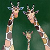 Giraffe Family in Deep Gloss Green