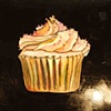 Angel Food Cupcake with Pink Sprinkles in High Gloss Black