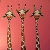 3 Giraffes in Pink