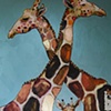 Giraffe Family in Metallic Topaz