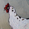 Tiny Hen in Metallic Beige