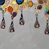 5 Bats on Stalactites in Sterling Silver