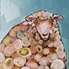 Tiny Woolly Sheep in Metallic Tide Pool Blue