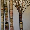 Birch Trees in Metallic White Cloud