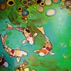 7 Koi in Greens and Aquas
