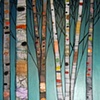 Birch Trees in Metallic Emerald