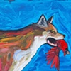 Fox Eating Cardinal