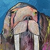 Walrus in Metallic Sea Blue 