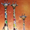 Giraffe Family Portrait in Butterscotch