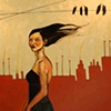 Lady in Black with Crows