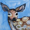 Tiny Jeweled Fawn in Periwinkle Milk Paint
