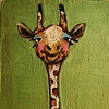 Tiny Giraffe in Metallic Green