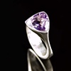 Tetra Sterling Silver Ring with Purple Amethyst
