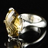 Olive Green Quartz Paw Ring in Sterling Silver