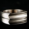 Square Wedding Ring with Groove in Palladium