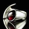 Garnet Mermaid Ring in Sterling Silver
