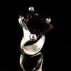 Shining Knight - Rock in Paws Ring with Smokey Quartz, OOAK 