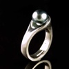 Black Tahitian Pearl Palladium Ring