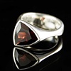 Tetra Sterling Silver Ring with Garnet