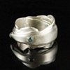 Flow Silver Ring with Natural Blue Diamond