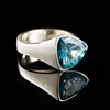 Ice Tetra Sterling Silver Ring with Kiwi-Blue Topaz