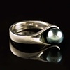 Black Tahitian Pearl 18kt Palladium White Gold Ring