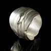 Flow Ring Satin Finish and Fluid Texture in Sterling Silver