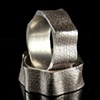 Textured Wide Sterling Silver Ring, size 7