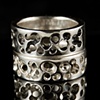 Sponge Wedding Rings in Silver, Set of 2 rings