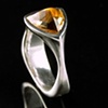 Volcano Tetra Ring with Upside Down Citrine Stone