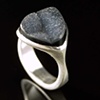 Black Drusy Tetra Ring in Sterling Silver