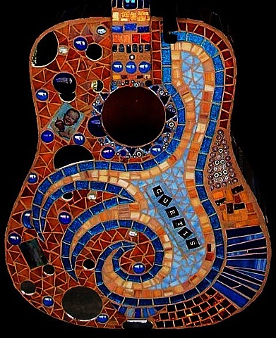 Glass, Pictures, Gems, Millefiori, Smalti Mosaic Guitar