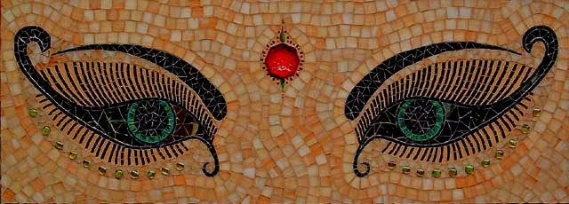 Bindhi Eyes, 5 Ft. Glass Mosaic Panel