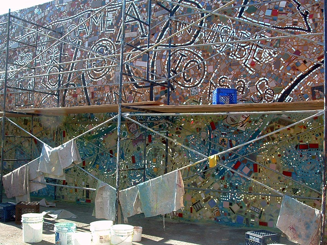 Tile and Mirror Mural