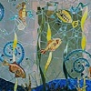 Close up underwater mural