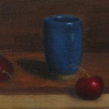 Blue Cup with Cherries