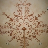Textured ceiling with stencil