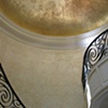 Gold leaf dome ceiling, damask stencil on walls, and antiqued moldings