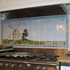 Painted tile - stove backsplash