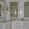 Strie cabinets trimmed in gold