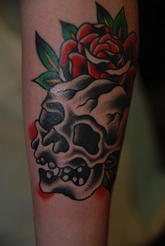 skull/rose