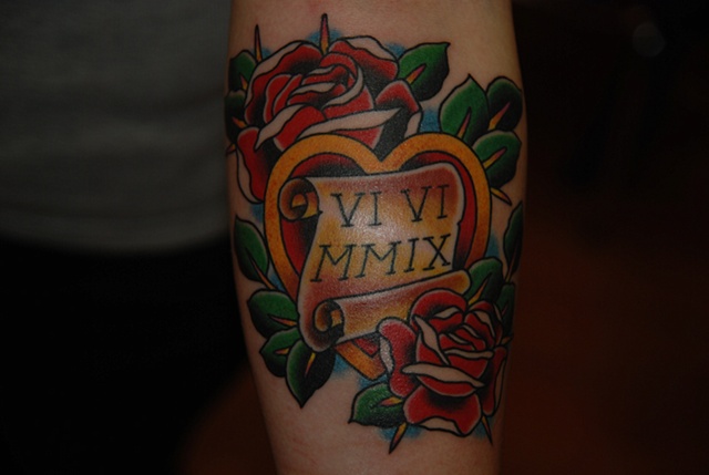 roses and scroll