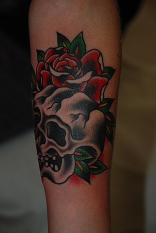 skull/rose