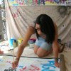 girl paints "eclectic"