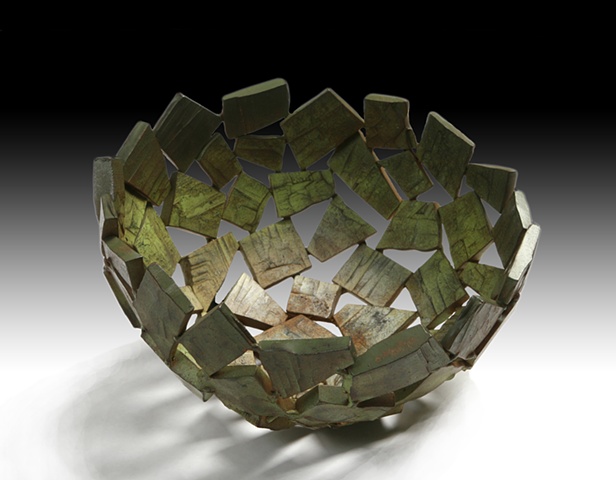 Deep green Wabi Sabi bowl