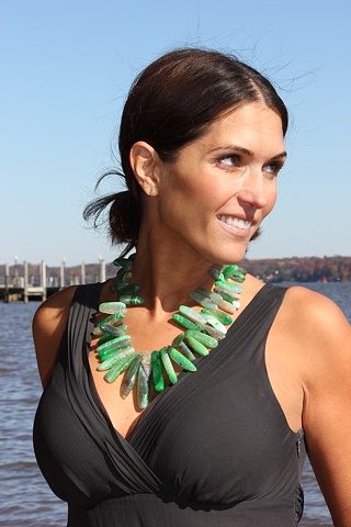 Green agate necklace