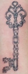 antique key tattoo