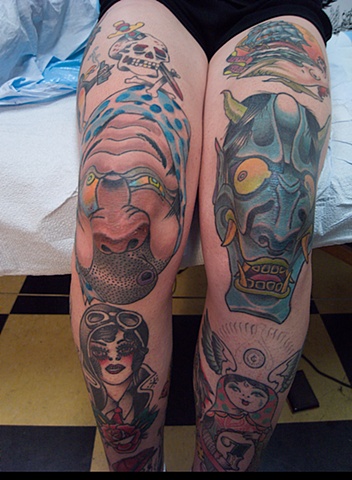 hyottoko & hanya knees