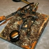 Snakeskin with Abalone and Brass Hardware ,matching Clipcord Set