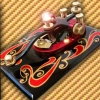 Gold scrollwork .